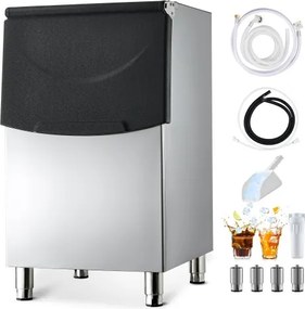 VEVOR ijscontainer voor commerciële ijsmachines (capaciteit 113 kg), roestvrijstalen ijscontainer met antislip rubberen voetjes, voor restaurants (alleen de container)