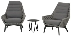 4 Seasons Outdoor Savoy loungeset met cool tafel Tuinset antraciet weerbestendig