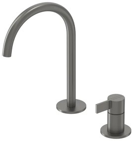 IVY Pact Wastafelmengkraan - 2-gats - bladmontage - uitloop - coldstart - Geborsteld metal black PVD 6101306