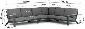 4 Seasons Outdoor Capitol/Lifestyle Garden Furniture Riviera Dining Loungeset Aluminium/teak Grijs 5-delig