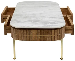 Kare Design Grace Salontafel Marmer Met Lades - 110 X 60cm.