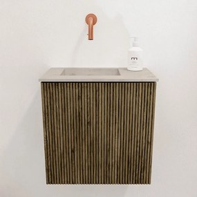Mondiaz Joya DLux 40cm toiletmeubel dusk met wastafel faye links zonder kraangat opalo