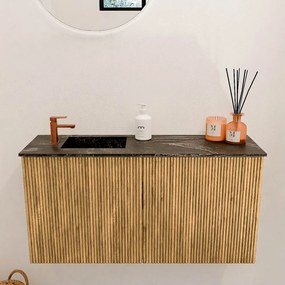 Mondiaz Joya DLux 80cm toiletmeubel oak met wastafel faye links 1 kraangat lava