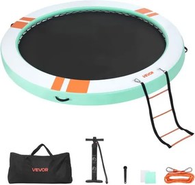 VEVOR Opblaasbaar Drijvend Dok, φ3,66 m, Drijvend Platform met Antislipoppervlak, Draagtas &amp; Afneembare Ladder, Drijvend Eiland, Waterplatform voor Zwembad, Strand &amp; Zee, Rond