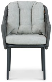 Tuinset 4 personen 120 cm Aluminium/rope Grijs Santika Furniture Santika