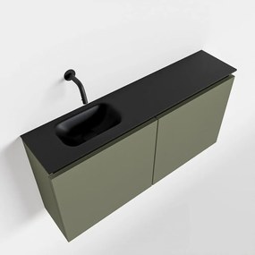 Mondiaz Ture 100cm toiletmeubel army met wastafel urban links geen kraangat