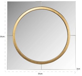Richmond Interiors Briana Vierkante Spiegel Met Gouden Ring - 51x51cm