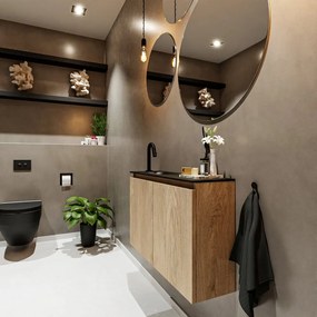 Mondiaz Ture 80cm toiletmeubel washed oak met wastafel urban links 1 kraangat