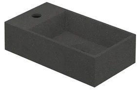 INK Contra Fontein - 40x22x10cm - wasbak rechts - 1 kraangat - polystone Quartz grijs 3403060