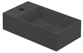 INK Contra Fontein - 40x22x10cm - wasbak rechts - 1 kraangat - polystone Quartz grijs 3403060