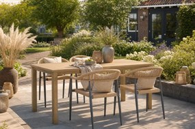 Tuinset 4 personen 160 cm Aluminium/Rope Taupe De Laan Projects