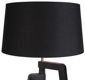Smart vloerlamp met kap zwart met goud 50 cm incl. Wifi A60 - Puros
