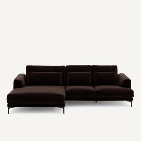 XL hoekbank links in fluweel, MARSILE