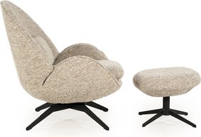 Draaibare Fauteuil Met Voetenbank Taupe