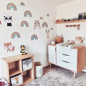 INSPIO Regenboog muurstickers in pastelkleuren, NEUTRAAL