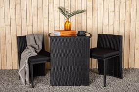 The Outsider Barset - Niek  - Wicker - Zwart - Met Kussens - The Outsider