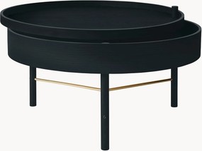 Ronde eikenhouten salontafel Turning Table met opbergruimte
