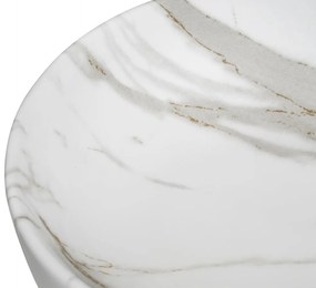 Sapho Rondane keramische waskom 60x42cm wit marmer