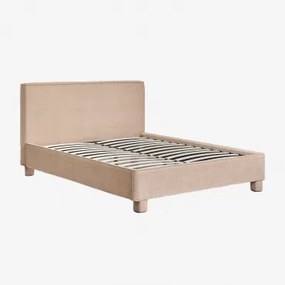 Bed In Dikke Jokin Chenillestof 160 X 200 Cm & Chenille Dik Lattebruin - Sklum