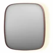INK SP30 spiegel - 60x4x60cm contour in stalen kader incl indir LED - verwarming - color changing - dimbaar en schakelaar - geborsteld koper 8409714