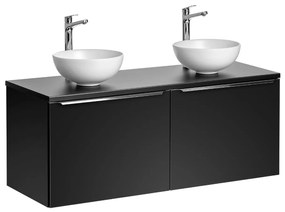 Comad Santa Fe Black badkamermeubel 120cm zwart mat met 2 mat witte waskommen