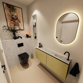 Mondiaz Ture DLux toiletmeubel 120cm oro met wastafel opalo rechts met kraangat