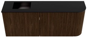 Mondiaz Joya 100cm toiletmeubel ronding rechts walnut met wastafel faye links 1 kraangat urban