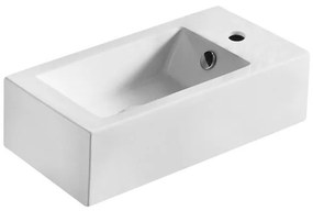 Nemo Spring Vigo handwasbakje 250 x 500 x 145 mm porselein wit rechthoekig voorgeboord kraangat rechts met overloop TR4127A