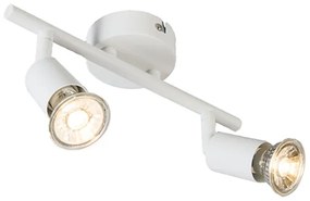 Moderne Spot / Opbouwspot / Plafondspot wit kantelbaar 2-lichts - Jeany Modern GU10 Binnenverlichting Lamp