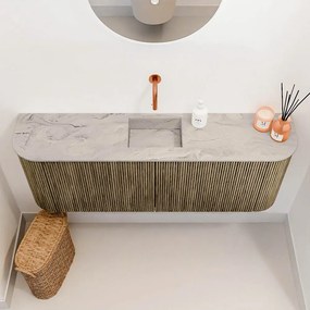 Mondiaz Joya DLux 115cm toiletmeubel ronding links/rechts dusk met wastafel faye midden zonder kraangat glace