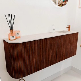 Mondiaz Joya DLux 110cm toiletmeubel ronding links ruby met wastafel faye rechts 1 kraangat meli