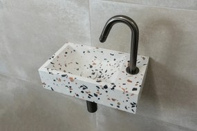 Saniclear Terrazzo fonteinset met gebogen kraan in gunmetal