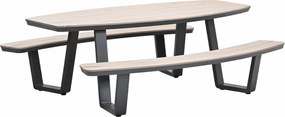 Garden Impressions Sarria picknick set ovaal 220 x 193 - donker grijs