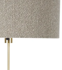 Vloerlamp verstelbaar goud met boucle kap taupe 50 cm - Parte Design E27 rond Binnenverlichting Lamp