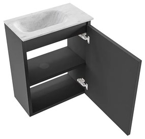 Mondiaz Ture DLux toiletmeubel 40cm dark grey met wastafel opalo links met kraangat