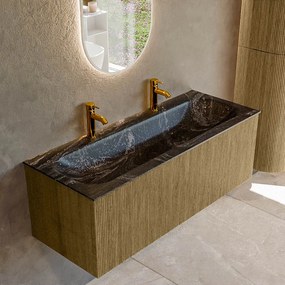 Mondiaz Kurve-dlux 120cm badmeubel dusk met 1 lade en wastafel big large midden 2 kraangaten lava