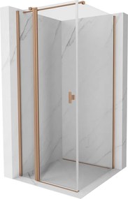 Mexen Mist T draaideur douchecabine 90 x 90 cm, transparant, geborsteld koper - 8A4T-090-090-65-00
