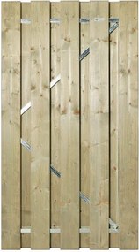 Tuindeur vuren recht met stalen frame groen geimpregneerd (100 x 180 cm) schermdikte 5,2 cm