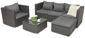 Technorattan tuinmeubelen Roma Corner 5 Garden Point antraciet