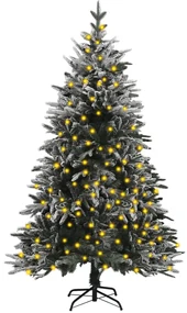 vidaXL Kunstkerstboom met LED's en sneeuw 120 cm PVC en PE
