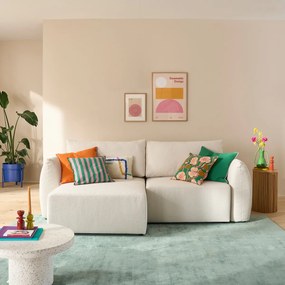 Ombouwbare hoekbank met koffer, fijne badstof, Edith