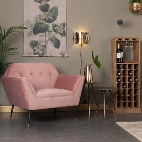 Dutchbone Kate Roze Retro Fauteuil Fluweel