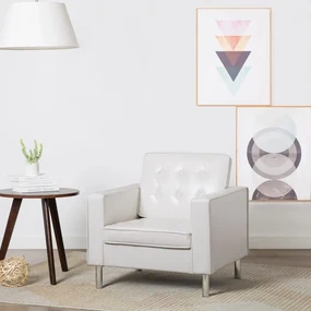 vidaXL Fauteuil kunstleer wit