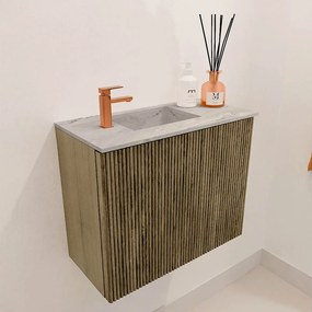 Mondiaz Joya DLux 50cm toiletmeubel dusk met wastafel faye links 1 kraangat glace