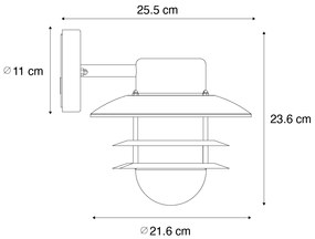 Industriële wandlamp staal IP44 - Shell