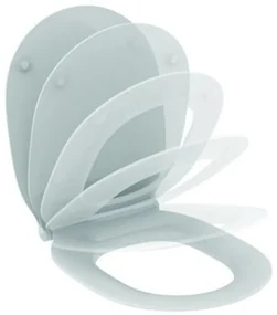 Ideal Standard Connect Air closetzitting met deksel met softclose dun wit/RVS E036601