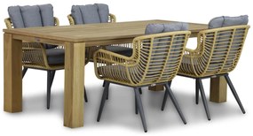 Tuinset 4 personen 200 cm Aluminium/wicker Taupe Coco Azzano/Brighton