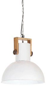 vidaXL Hanglamp industrieel rond 25 W E27 42 cm mangohout wit