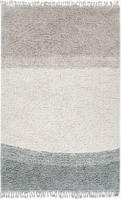 Wasbaar wollen hoogpolig vloerkleed Into The Blue