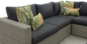 Atlanta wicker loungeset 5-delig – Vintage grey - Garden impressions